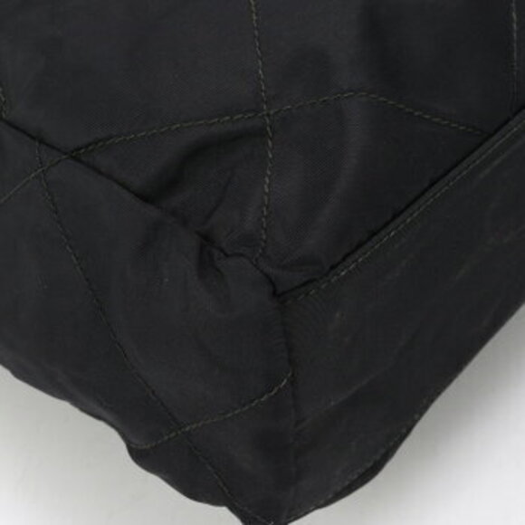 Prada Tessuto nylon quilted stitched chain tote bag black M - Picture 8 of 12